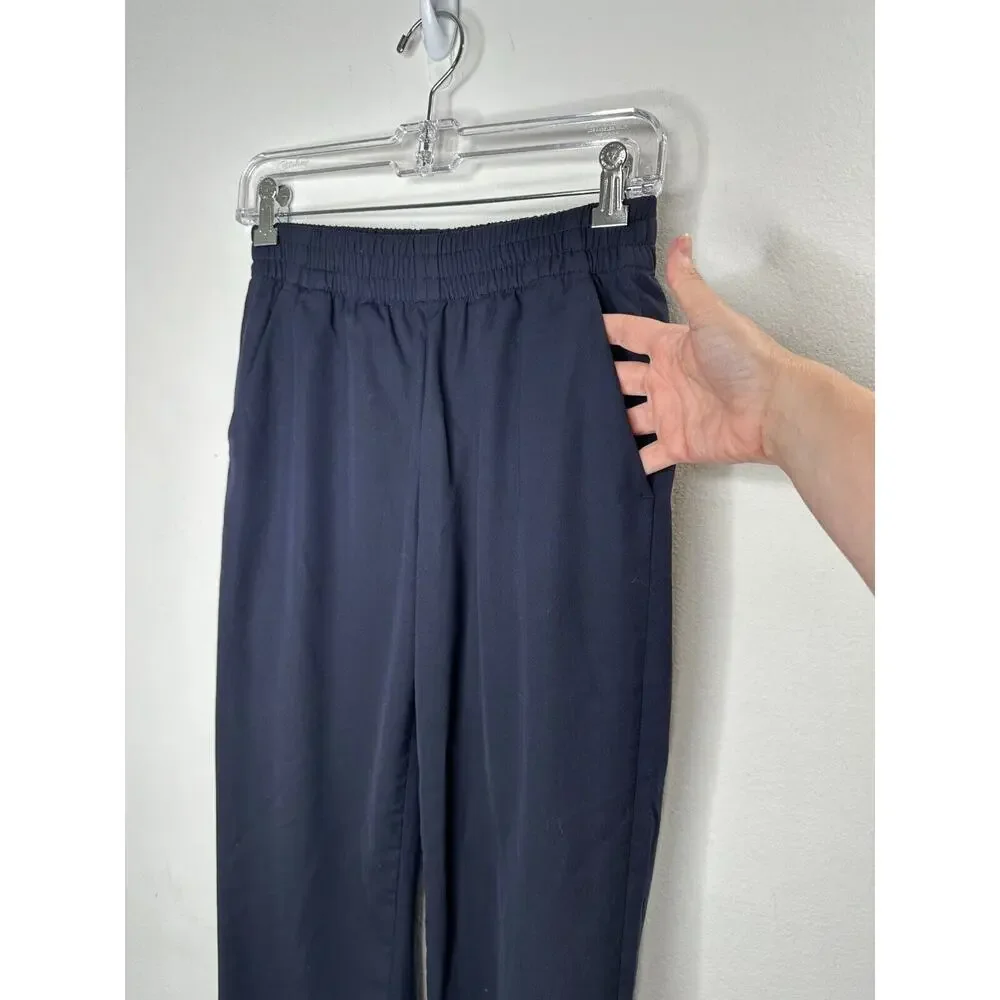 Everlane Black Italian GoWeave Easy Pull On 100% Lt Weight Wool Pockets Pant 0